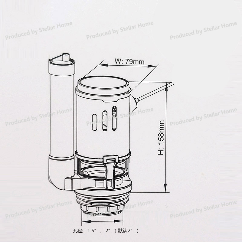 Front Wrench Type Wire Control - đánh giá và giá Toilet Flush Valve