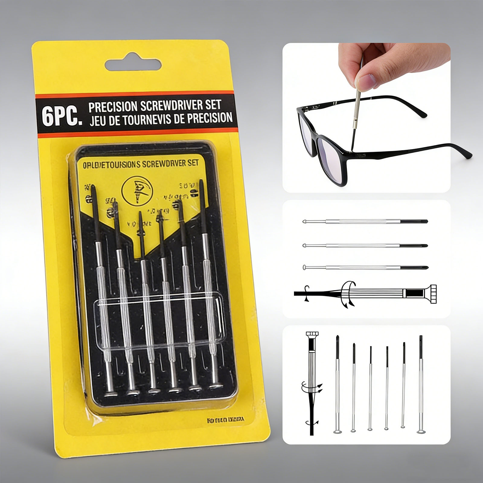 6pcs Screwdriver Set, Eyewear  - đánh giá và giá Screwdriver Set Precision